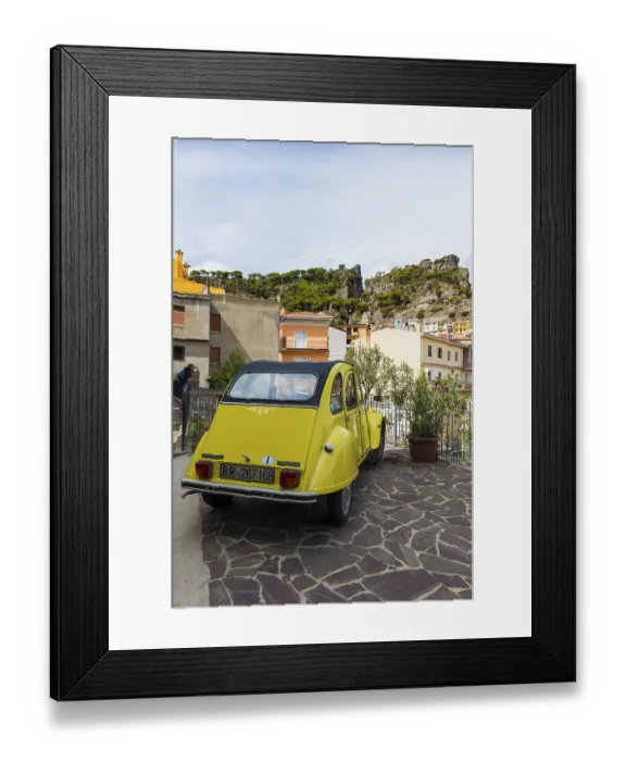 Framed Print : Citroen 2CV, vintage car, Ulassai