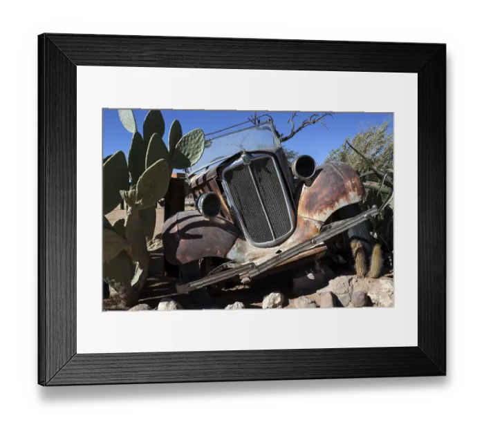Framed Print : Wreck of a vintage car, Solitaire, Namibia, Africa