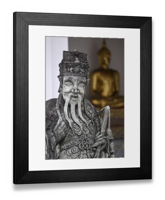 Framed Print : Stone statue of a Chinese warrior