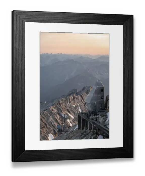 Framed Print : Mountain station of the Tyrolean Zugspitze railway at the summit of the Zugspitze