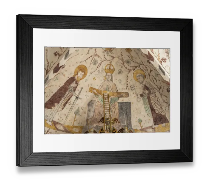 Framed Print : Religious frescoes by the Elmelunde Master in the church of Elmelunde