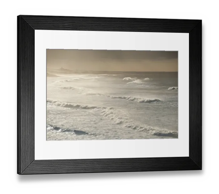 Framed Print : Breaking waves, beach at Hellesto