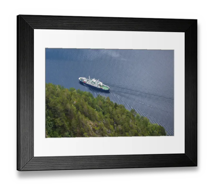 Framed Print : Car ferry in Naeroyfjord, Aurland, Norway, Europe