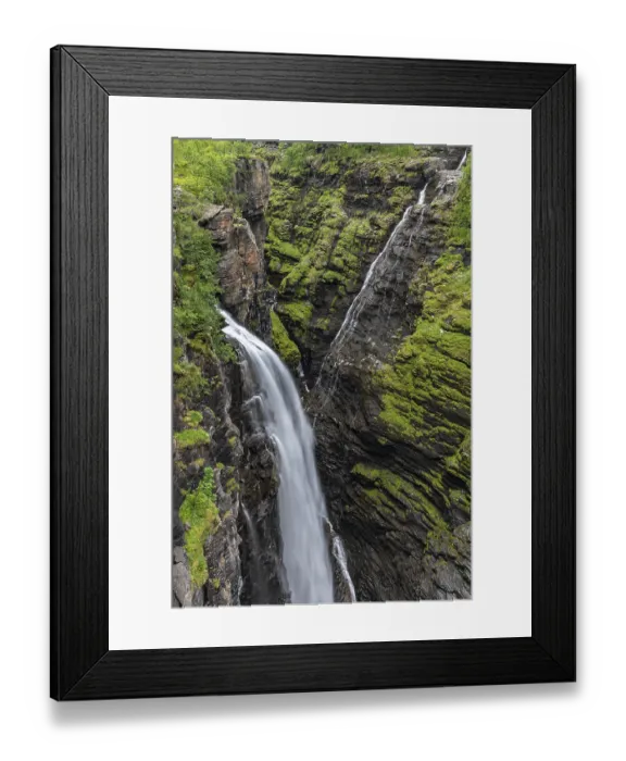 Framed Print : Gorzifossen waterfall, Gorsa bridge