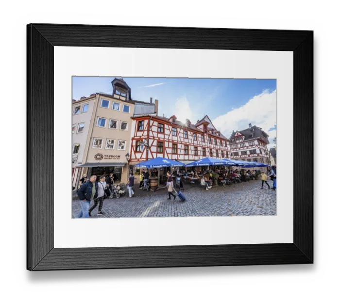 Framed Print : Square at the Tiergaertnertor with half-timbered houses