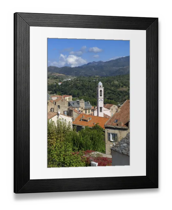 Framed Print : Old Town, Corte, Corsica, France, Europe