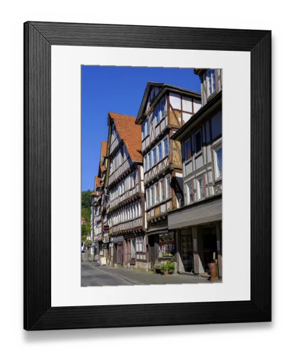 Framed Print : Half-timbered houses in the old town