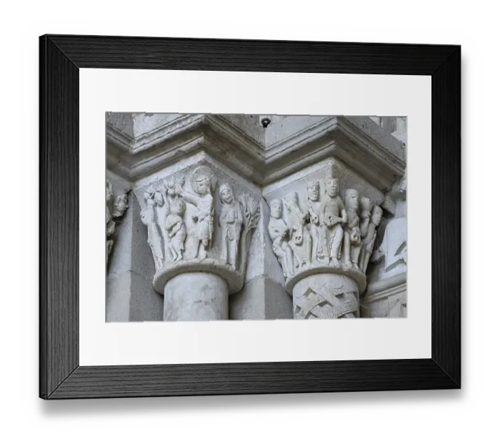 Framed Print : Famous tympanum of Saint-Lazare Cathedral