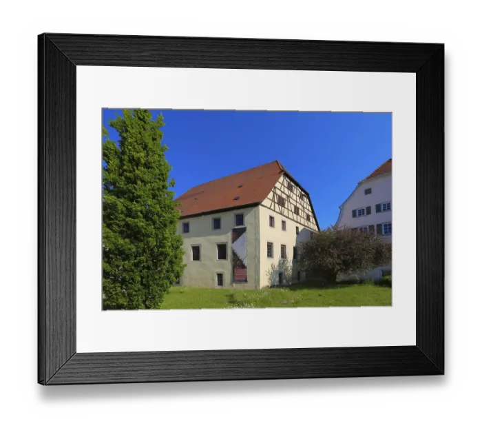 Framed Print : Building ensemble Muensingen Castle