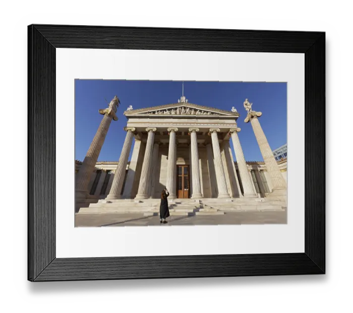 Framed Print : Tourists photographing the Academy of Athens