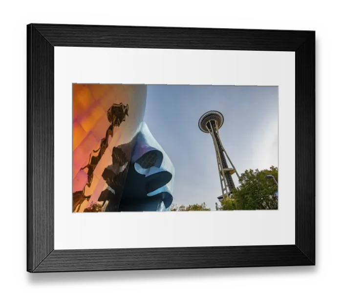 Framed Print : Corrugated coloured exterior facade of the Museum of Pop Culture Framed Print : Corrugated coloured exterior facade of the Museum of Pop Culture