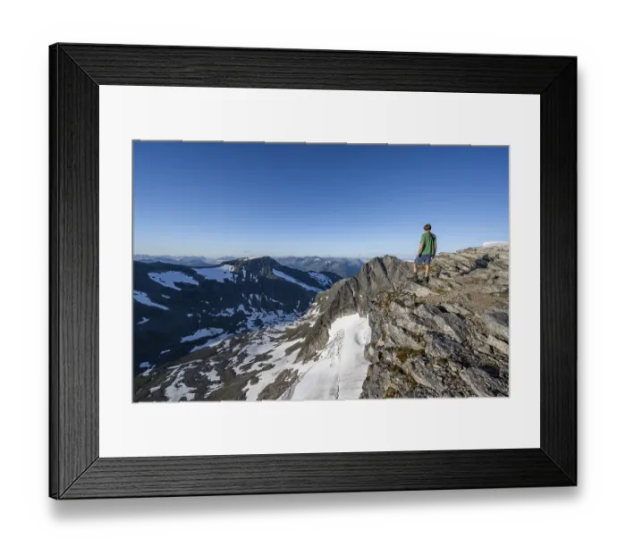 Framed Print : Mountain panorama, glacier remains of Skalabreen Framed Print : Mountain panorama, glacier remains of Skalabreen