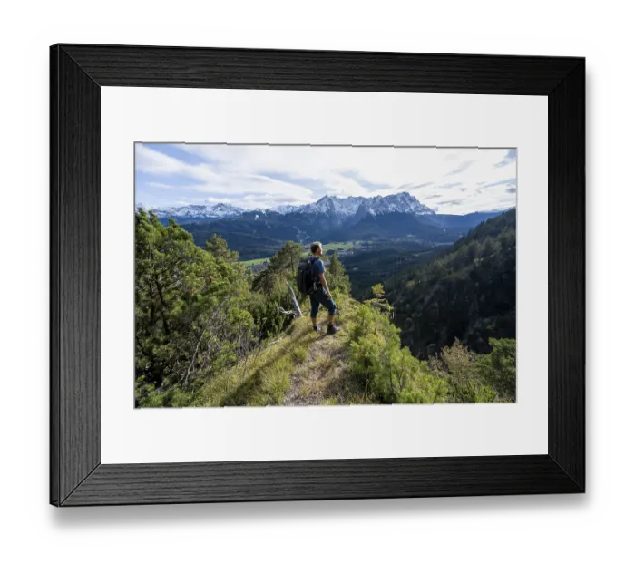 Framed Print : Mountaineers on a hiking trail