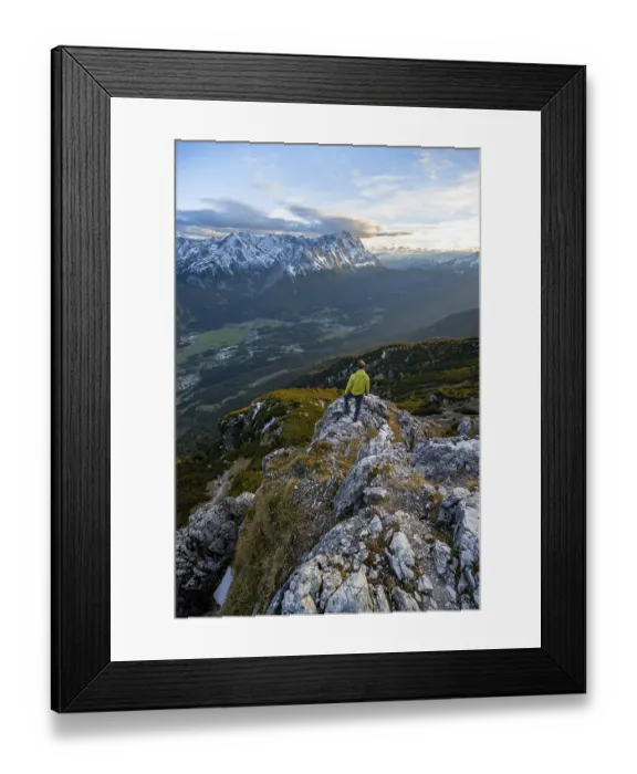 Framed Print : View of Wetterstein mountains with Zugspitze