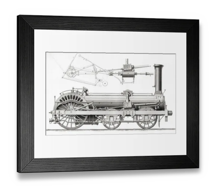 Framed Print : Die Crampton-Lokomotive ist ein Dampflokomotivtyp Framed Print : Die Crampton-Lokomotive ist ein Dampflokomotivtyp