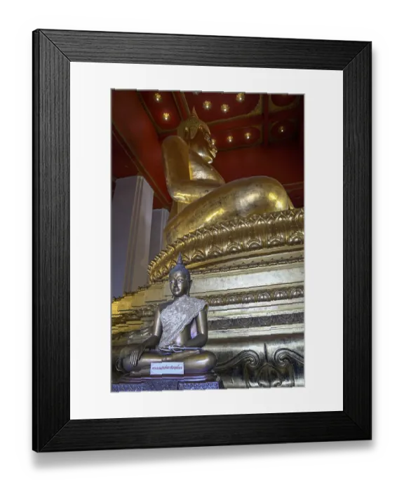 Framed Print : Large golden Buddha in lotus position