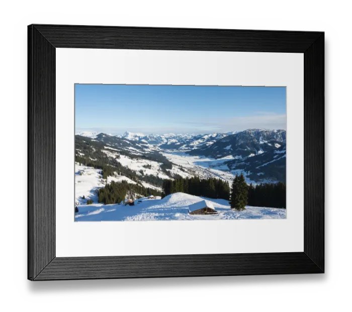 Framed Print : View of Alps and Inn Valley, ski resort