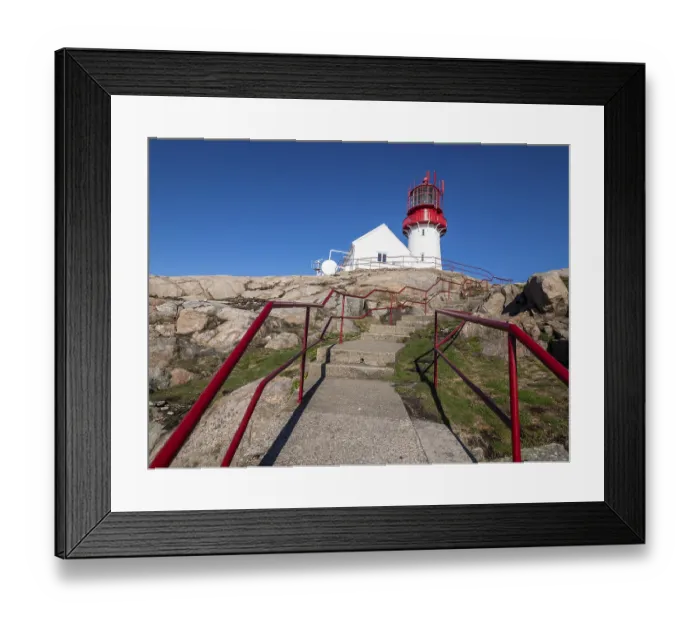 Framed Print : Lighthouse at Kap Lindesnes, the most souther lighthouse of Norway