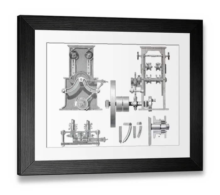 Framed Print : Sawing machine by Mc Carter, historical