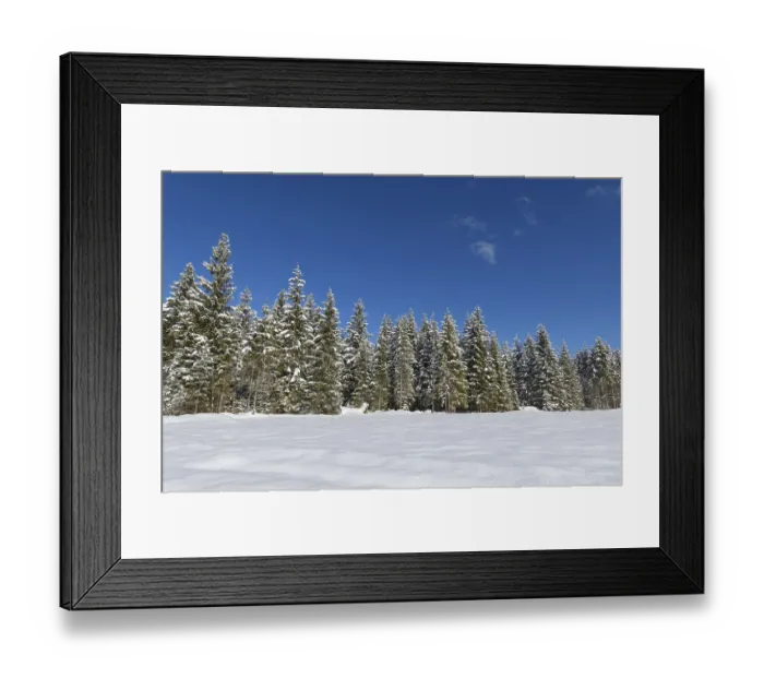 Framed Print : Winter landscape with forest, Elmau Framed Print : Winter landscape with forest, Elmau