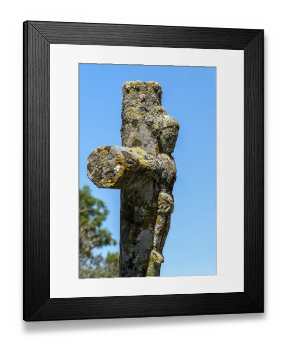 Framed Print : Stone cross, Saint-Genes-Champespe