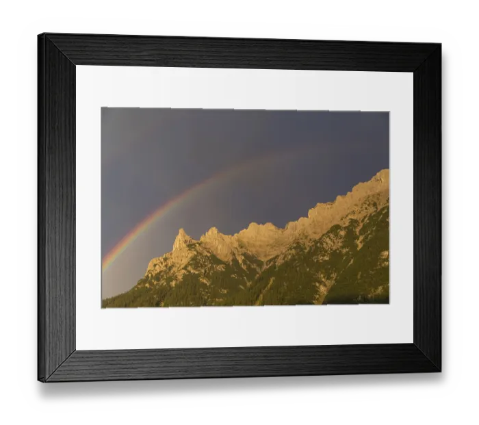 Framed Print : Rainbow over the Karwendel mountains