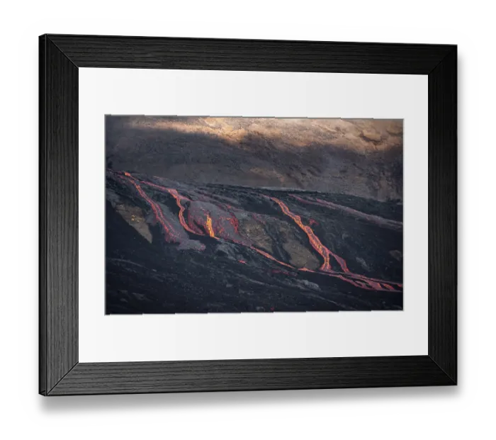 Framed Print : Glowing lava, lava flow, lava field Framed Print : Glowing lava, lava flow, lava field
