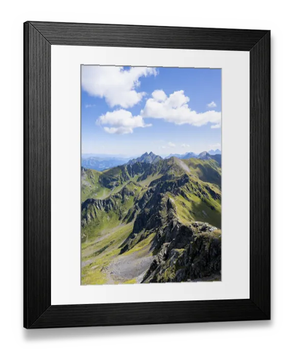 Framed Print : Mountain panorama at the summit of the Hochspitz or Monte Vacomun