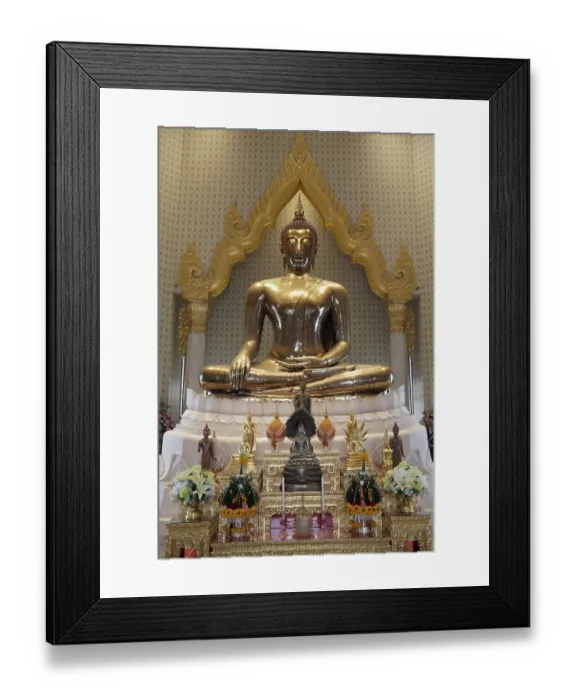 Framed Print : World's largest solid gold Buddha statue