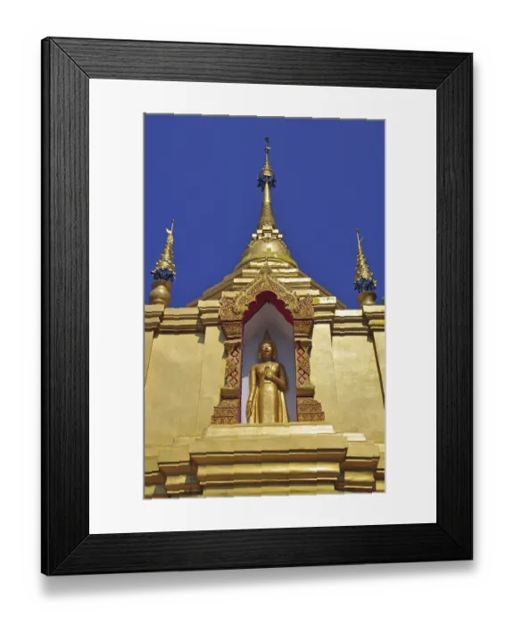 Framed Print : Gilded Buddha making hand gesture Framed Print : Gilded Buddha making hand gesture