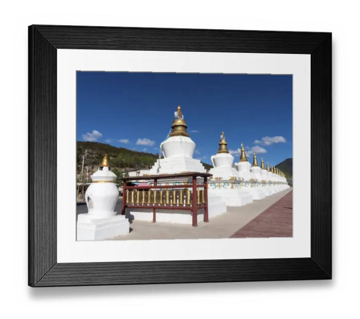 Framed Print : The 13 White Stupas of Deqin, Pagodas in the Highlands of Eastern Tibet Framed Print : The 13 White Stupas of Deqin, Pagodas in the Highlands of Eastern Tibet