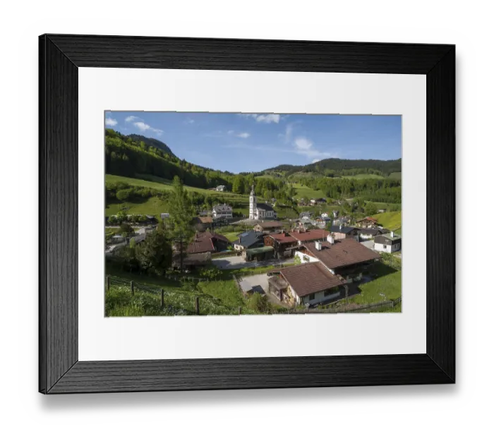 Framed Print : Ramsau with parish church St. Sebastian