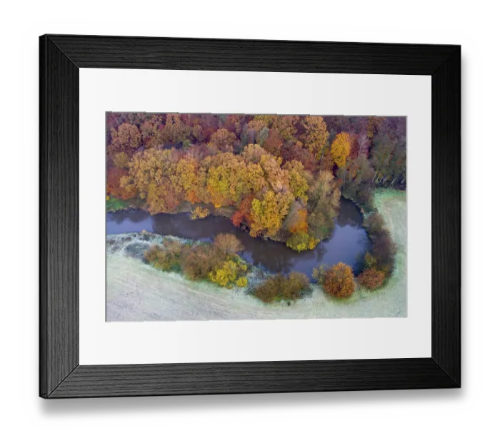 Framed Print : Aerial view of the Hunte in autumn
