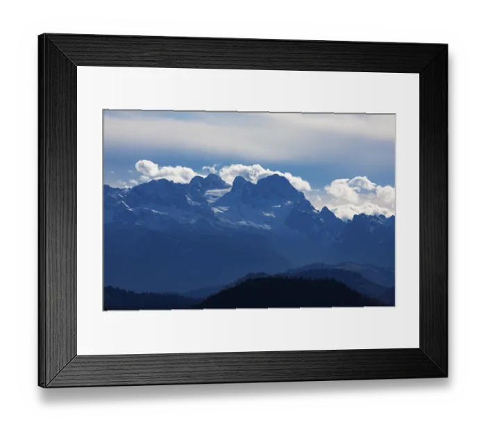 Framed Print : View from the summit of the Osterhorn to the Dachstein massif Framed Print : View from the summit of the Osterhorn to the Dachstein massif