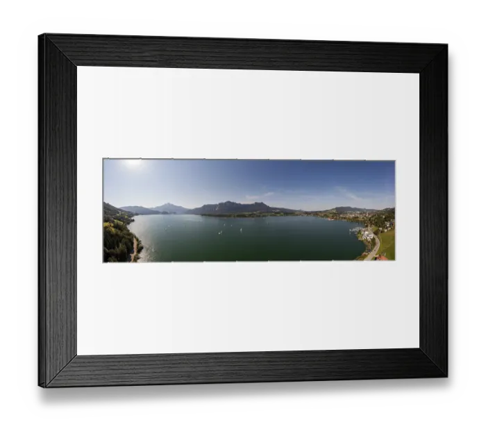 Framed Print : Drone shot, sailing boats at Mondsee with Schafberg Drachenwand and Schober