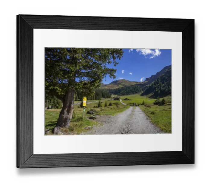 Framed Print : Hiking signpost on the way to the Durchgangalm