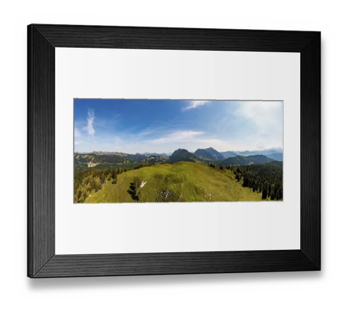 Framed Print : Drone image, at the summit of the Taborberg with a view of the Osterhorn group Framed Print : Drone image, at the summit of the Taborberg with a view of the Osterhorn group