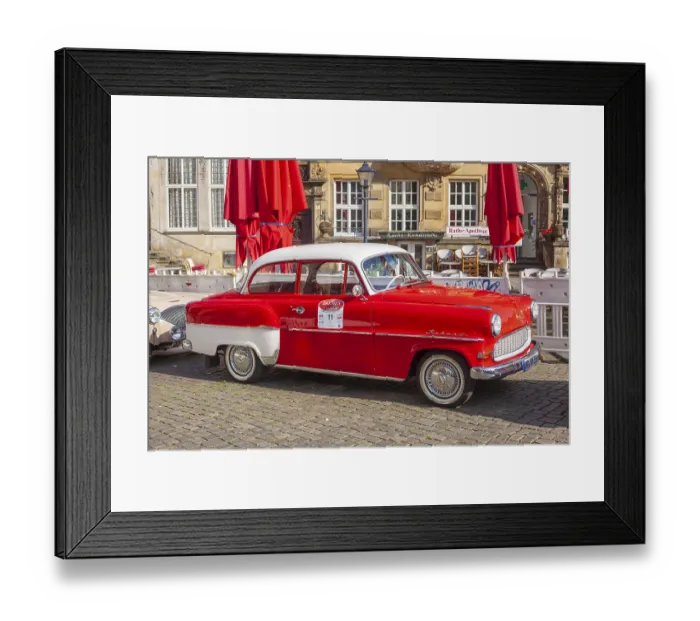 Framed Print : Red Opel Rekord P1 classic car at a classic car meeting Framed Print : Red Opel Rekord P1 classic car at a classic car meeting
