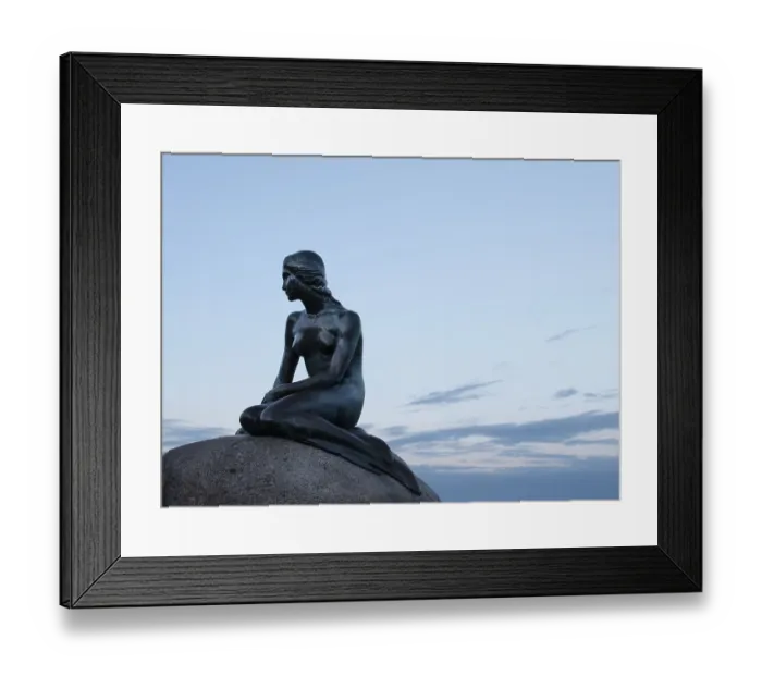 Framed Print : Little Mermaid, bronze sculpture Framed Print : Little Mermaid, bronze sculpture