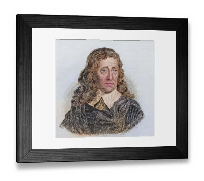 Framed Print : John Milton, (born 9 December 1608 in London)