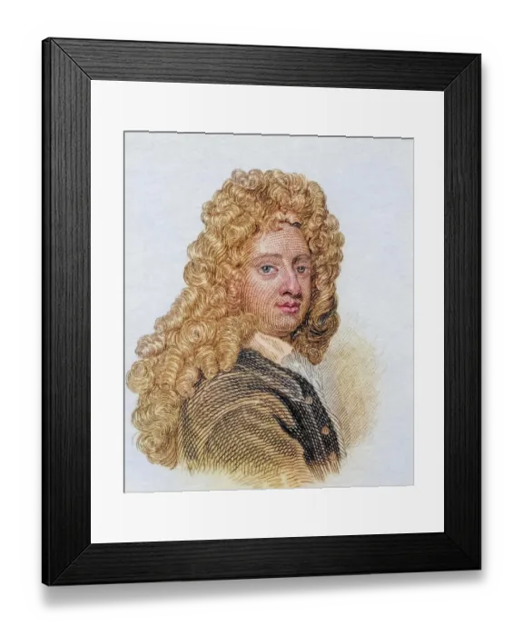 Framed Print : William Congreve, (born 24 January 1670 in Bardsey near Leeds)