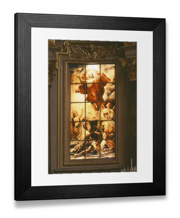 Framed Print : Window behind the altar, St. Saint, Saint