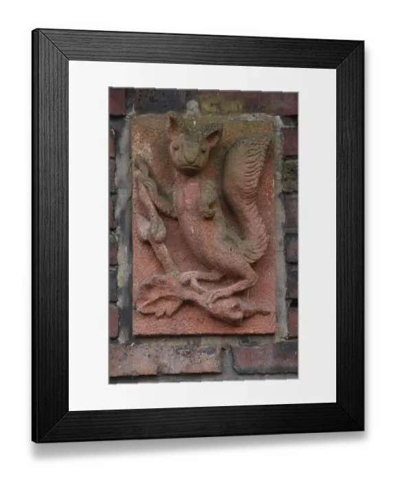 Framed Print : 1926-1927 Architect: Figge, relief at a house entrance