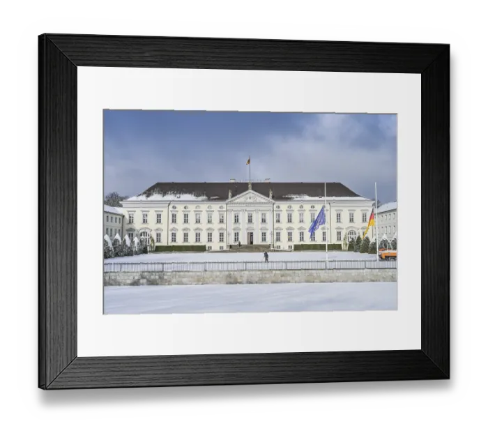 Framed Print : Winter, snow, Bellevue Palace, Tiergarten