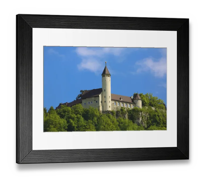 Framed Print : Teck Castle with hiking home of the Swabian Alb Association Framed Print : Teck Castle with hiking home of the Swabian Alb Association