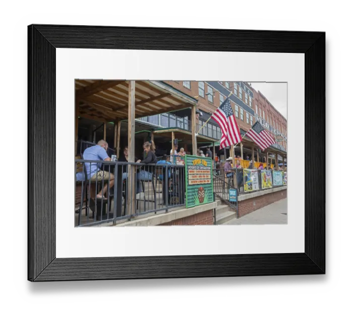 Framed Print : Oklahoma City, Oklahoma - Outdoor dining along the Bricktown Canal in Bricktown