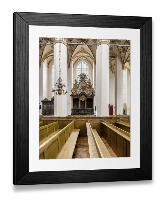 Framed Print : Interior photo, St Mary's Church in the old town of Stralsund
