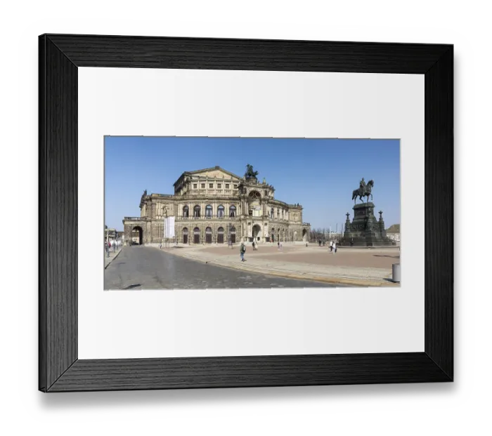 Framed Print : Semper Opera House and King Johann Monument on the Theaterplatz