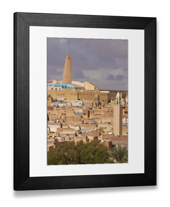 Framed Print : The village of Ghardaia in the Unesco World Heritage Site M'zab
