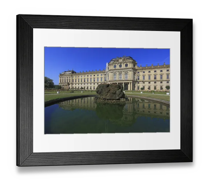 Framed Print : The Wuerzburg Residence and Court Garden with Garden Fountain